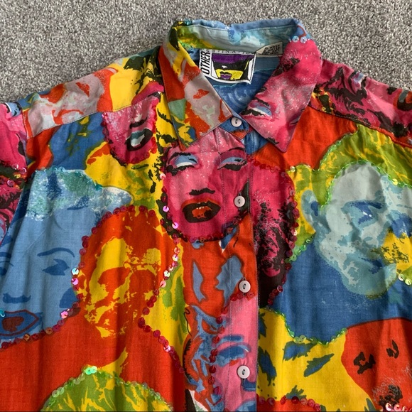 Other Destination Shirt Marilyn Monroe James Deans Warhol Versace Style Size L - Picture 3 of 9
